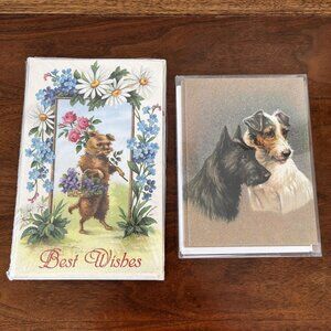 2 Sealed Boxes Merck Family's Old World Christmas Dog Greeting Note Cards 2000s